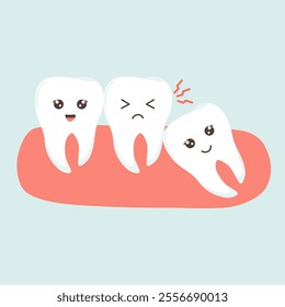 Illustration of Impaction Teeth Dental Problem