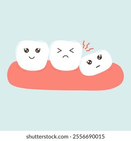 Illustration of Impaction Teeth Dental Problem