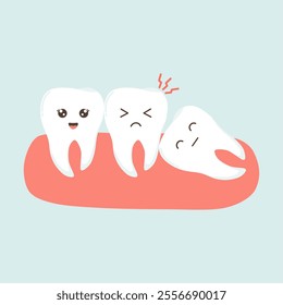 Illustration of Impaction Teeth Dental Problem