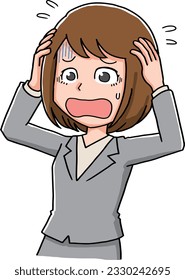 Illustration of an impatient woman holding her head