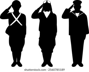 Illustration of Imperial Japanese Army soldiers saluting