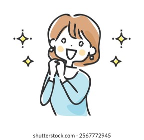 Illustration of an impressed woman.