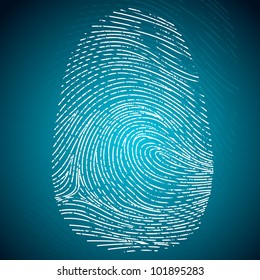 illustration of impression of finger print on abstract background