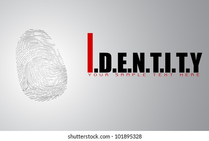 illustration of impression of finger print on identity background