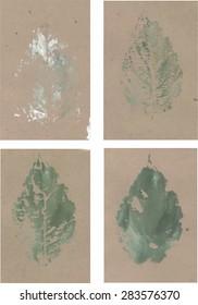 illustration imprint leaf paper