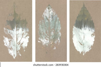 illustration imprint leaf paper