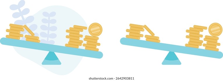 Ilustração do saldo da disparidade de rendimentos