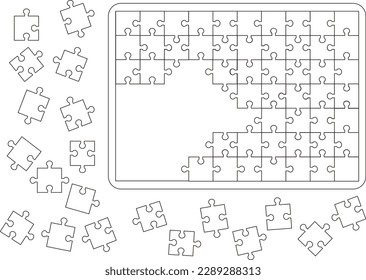 Illustration of an incomplete white jigsaw puzzle.