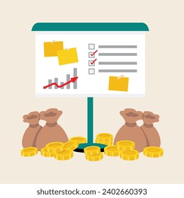 illustration of increasing income. suitable for infographics, flyers, posters etc
