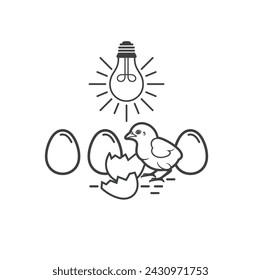 illustration of incubator eggs, vector art.