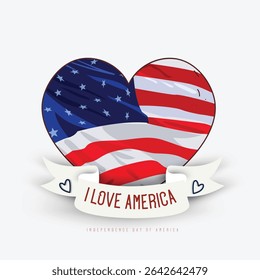 Illustration of Independence Day of America. Vector design of 4th of July celebration theme. Beautiful designs for Day of Freedom with USA flag concept. 