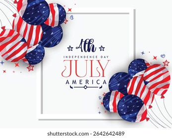 Illustration of Independence Day of America. Vector design of 4th of July celebration theme. Beautiful designs for Day of Freedom with USA flag concept. 