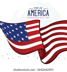 Illustration of Independence Day of America. Vector design of 4th of July celebration theme. Beautiful designs for Day of Freedom with USA flag concept. 