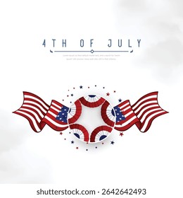 Illustration of Independence Day of America. Vector design of 4th of July celebration theme. Beautiful designs for Day of Freedom with USA flag concept. 