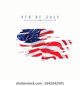 Illustration of Independence Day of America. Vector design of 4th of July celebration theme. Beautiful designs for Day of Freedom with USA flag concept. 