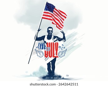 Illustration of Independence Day of America. Vector design of 4th of July celebration theme. Beautiful designs for Day of Freedom with USA flag concept. 
