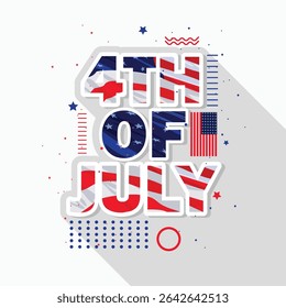 Illustration of Independence Day of America. Vector design of 4th of July celebration theme. Beautiful designs for Day of Freedom with USA flag concept. 