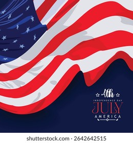 Illustration of Independence Day of America. Vector design of 4th of July celebration theme. Beautiful designs for Day of Freedom with USA flag concept. 