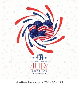 Illustration of Independence Day of America. Vector design of 4th of July celebration theme. Beautiful designs for Day of Freedom with USA flag concept. 