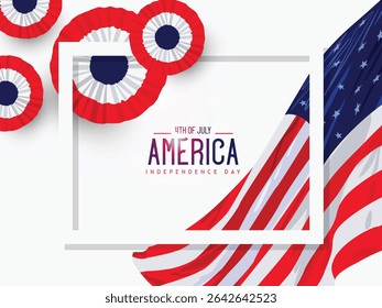 Illustration of Independence Day of America. Vector design of 4th of July celebration theme. Beautiful designs for Day of Freedom with USA flag concept. 