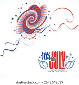 Illustration of Independence Day of America. Vector design of 4th of July celebration theme. Beautiful designs for Day of Freedom with USA flag concept. 