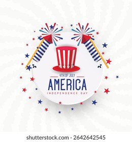 Illustration of Independence Day of America. Vector design of 4th of July celebration theme. Beautiful designs for Day of Freedom with USA flag concept. 