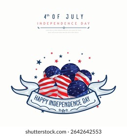 Illustration of Independence Day of America. Vector design of 4th of July celebration theme. Beautiful designs for Day of Freedom with USA flag concept. 