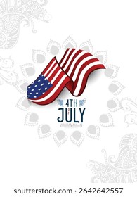 Illustration of Independence Day of America. Vector design of 4th of July celebration theme. Beautiful designs for Day of Freedom with USA flag concept. 