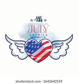 Illustration of Independence Day of America. Vector design of 4th of July celebration theme. Beautiful designs for Day of Freedom with USA flag concept. 