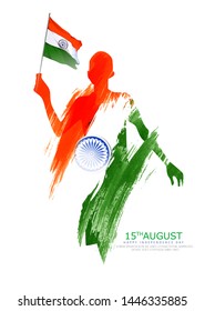 illustration of independence day   Famous monument of India in Indian background for 15th August