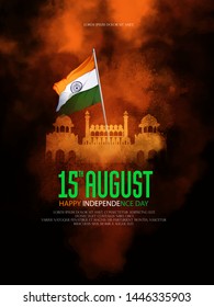 illustration of independence day   Famous monument of India in Indian background for 15th August