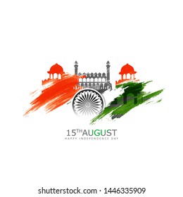 illustration of independence day   Famous monument of India in Indian background for 15th August