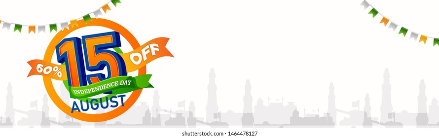 illustration of independence day in India celebration on August 15. 