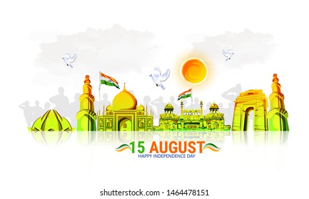 illustration for independence day in India celebration on August 15. 