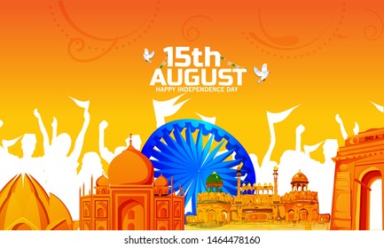 illustration for independence day in India celebration on August 15. 