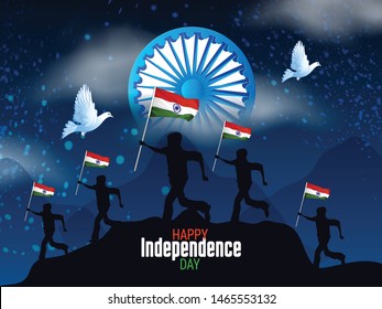illustration of independence day in India celebration on August 15 