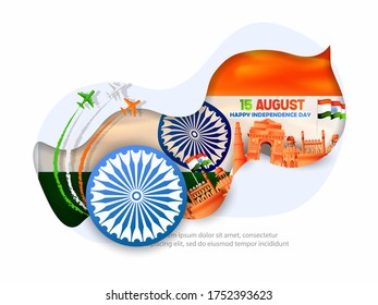 illustration of independence day in India celebration on August 15th