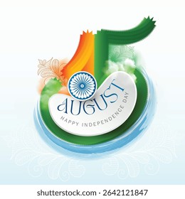 Illustration of Independence Day India concept. Vector design of 15th August National festival celebration. 