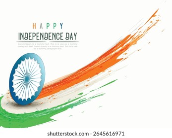 Illustration of Independence Day India concept with beautiful Tricolor flag and soldiers. 15th August vector design with creative background.