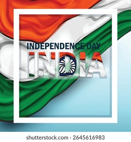 Illustration of Independence Day India concept with beautiful Tricolor flag and soldiers. 15th August vector design with creative background.