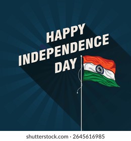 Illustration of Independence Day India concept with beautiful Tricolor flag and soldiers. 15th August vector design with creative background.