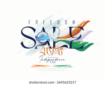 Illustration of Independence Day India concept with beautiful Tricolor Indian flag Balloons birds and elements. 15th August designs of Indian Sale 
