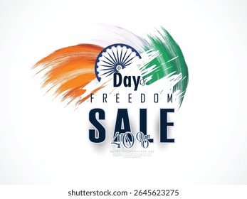 Illustration of Independence Day India concept with beautiful Tricolor Indian flag Balloons birds and elements. 15th August designs of Indian Sale 