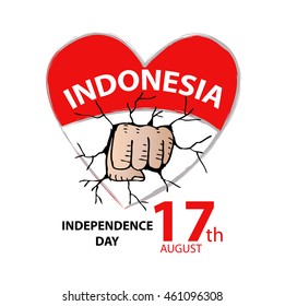 Illustration for independence day of Indonesia.
