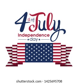 Illustration of Independence day of United states of America,4 July.