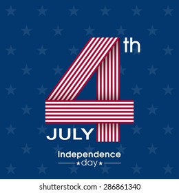Illustration of Independence day of United states of America,4 July.