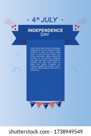 Illustration of independence day. Vector banner  and place for text 4 july