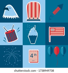 Illustration of independence day. Vector pattern
4 july