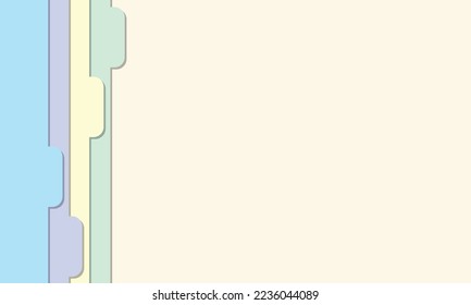 Illustration of index dividers on light yellow background vector