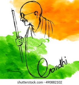 illustration of India background for 2nd October Gandhi Jayanti